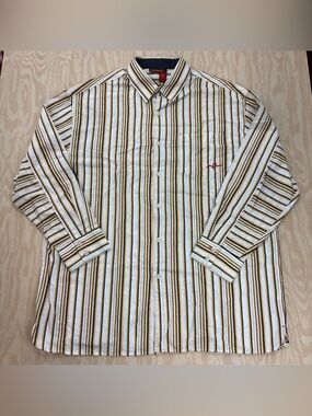 Rocawear Men 3XL  Vertical Striped Button Down Long Sleeve Cotton Y2K